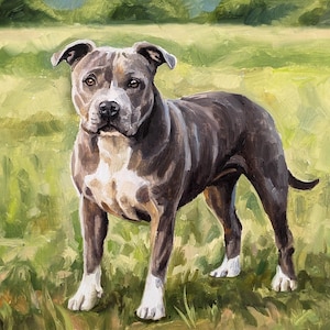 Custom Dog Portrait Oil Painting from Photo: Pet Memorial Gift