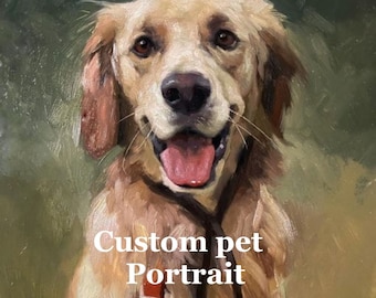 Oil painting commission, Custom oil portrait, Custom dog oil painting from photo, oil pet portrait, dog lover gift, customized gift