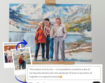 Custom ORIGINAL oil painting from photo, Woman portrait art commission Family portrait painting on canvas personalized & birthday gift ideas