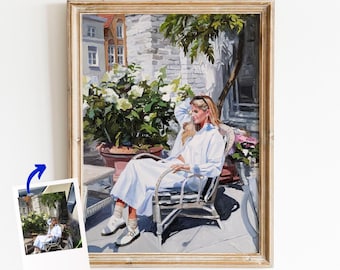 Custom ORIGINAL oil painting from photo, Woman portrait art commission Family portrait painting on canvas personalized & birthday gift ideas