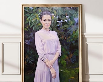 Custom Oil Portrait from Photo, Birthday Gift Commission Portrait Painting on Canvas, Custom Oil Painting from Photo, personalized gift