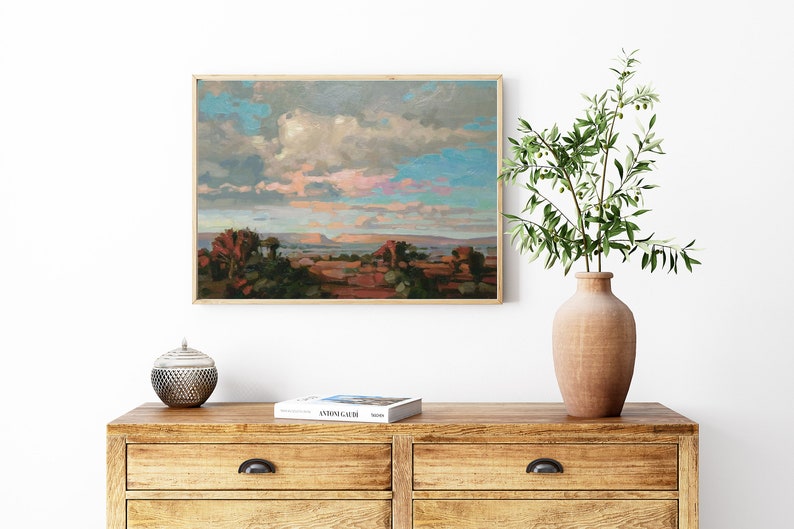 Cloud ORIGINAL Oil Painting, California Landscape Painting Vast, bedroom wall decor ,national parks Original Artwork, Gift for Housewarming image 3