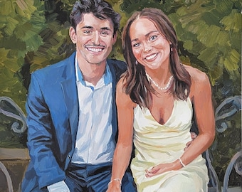 Custom Portrait Paintings, loved one portrait, family portrait oil painting from photo, handmade & birthday gift for her, valentine gift