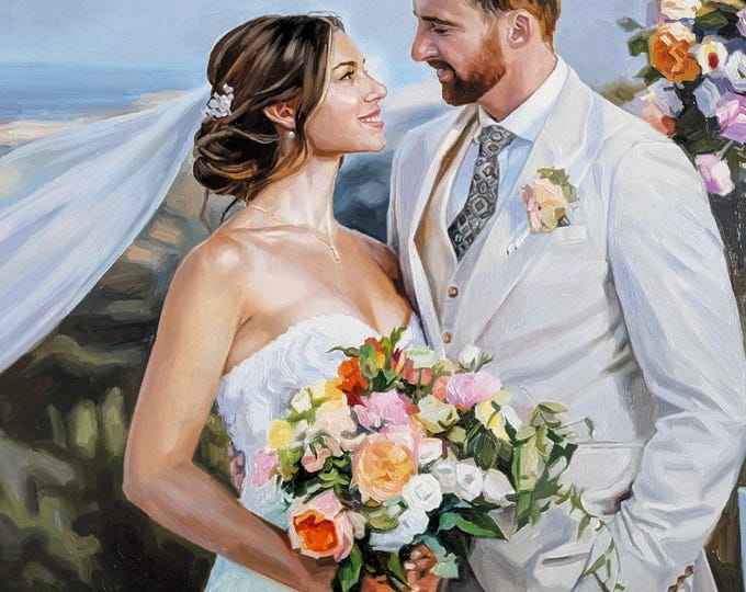 Wedding Oil Painting from Photo Custom Portrait Painting on Canvas custom art wedding gift anniversary gift for her Christmas gift ideas