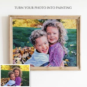 Child Custom Oil Painting from Photo, Portrait Painting on Canvas custom art family gift personalized & Birthday gift for her Christmas gift