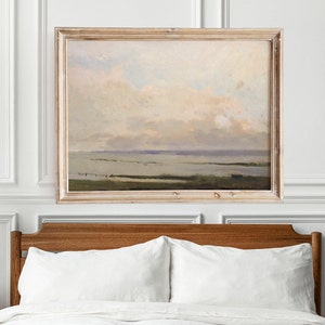 Cloud oil painting ORIGINAL, Coastal Custom oil painting from photo on canvas, wall decor over the bed, extra large wall art oversized