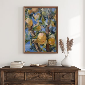 Apfelbaum Ölgemälde ORIGINAL, großes Ölgemälde, pastoses Gemälde Cottage extra große Wandkunst Original Kunst Einweihungsgeschenk Bild 1