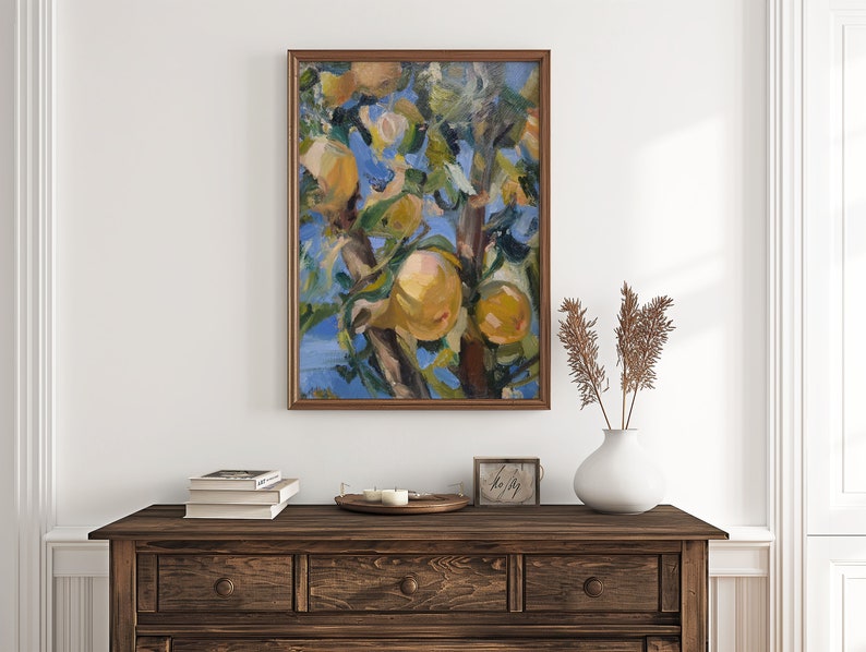Apfelbaum Ölgemälde ORIGINAL, großes Ölgemälde, pastoses Gemälde Cottage extra große Wandkunst Original Kunst Einweihungsgeschenk Bild 1