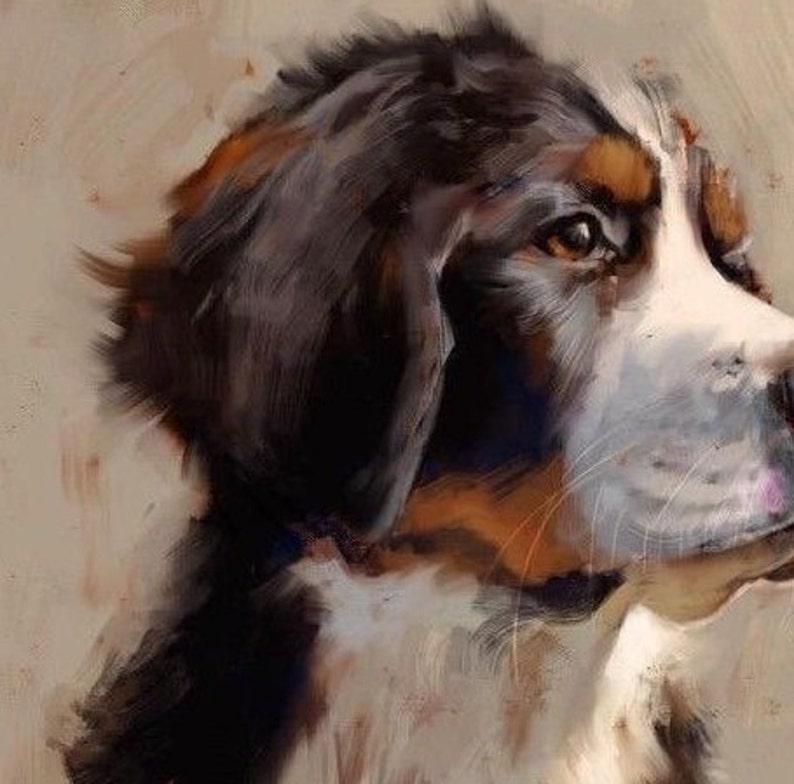 Dog Portrait on canvas, Custom painting portrait pets, Photo-to-Paint Service, Home Decor, Wall Decor, Wall Hangings, Gift for living room zdjęcie 4