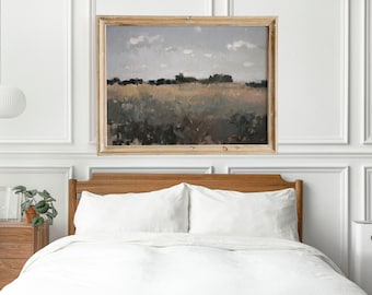 Moody landscape oil painting ORIGINAL, Custom oil painting, wall decor over the bed, Extra large wall art Above bed decor, housewarming gift