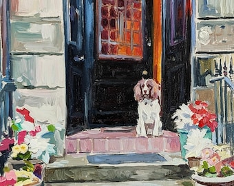 Dog portrait custom oil painting from photo, Custom pet portrait, Original oil painting, remembrance gift, personalised gift art commission