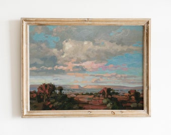 Peinture à l'huile ORIGINAL nuage, vaste paysage californien, décoration murale de chambre à coucher, oeuvre d'art originale des parcs nationaux, cadeau pour pendaison de crémaillère