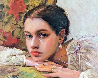 Individuelles Ölgemälde vom Foto Paar Portrait Gemälde auf Leinwand benutzerdefinierte Kunst Familien Geschenk personalisiert & Geburtstagsgeschenk für sie Weihnachtsgeschenk