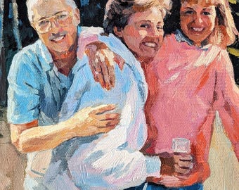 Family Custom Portrait Paintings, portrait oil painting from photo handmade & birthday gift for her gifts for mom personalized gift mother