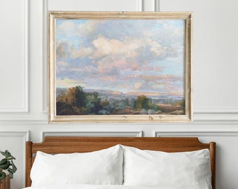Original Cloud Oil Painting: California Landscape Art on Canvas