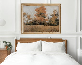 Peinture à l'huile d'automne ORIGINAL, décoration murale au-dessus du lit, peinture de paysage d'automne, très grande oeuvre d'art murale, décoration au-dessus du lit, cadeau de pendaison de crémaillère