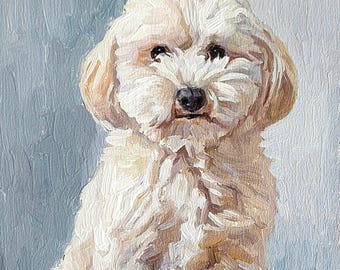 Dog portrait custom oil painting from photo, Custom pet portrait, Original oil painting, remembrance gift, personalised gift art commission