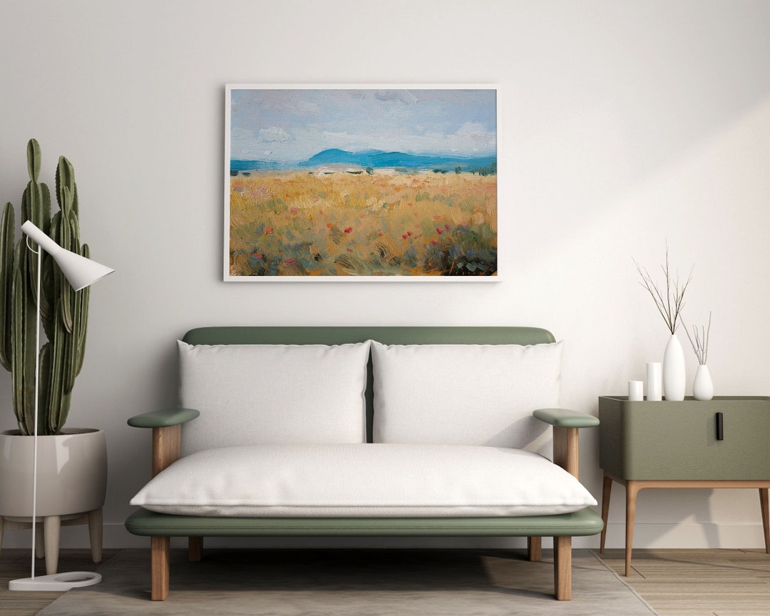 Printable Landscape Art Oil Painting Flower Field Painting - Etsy