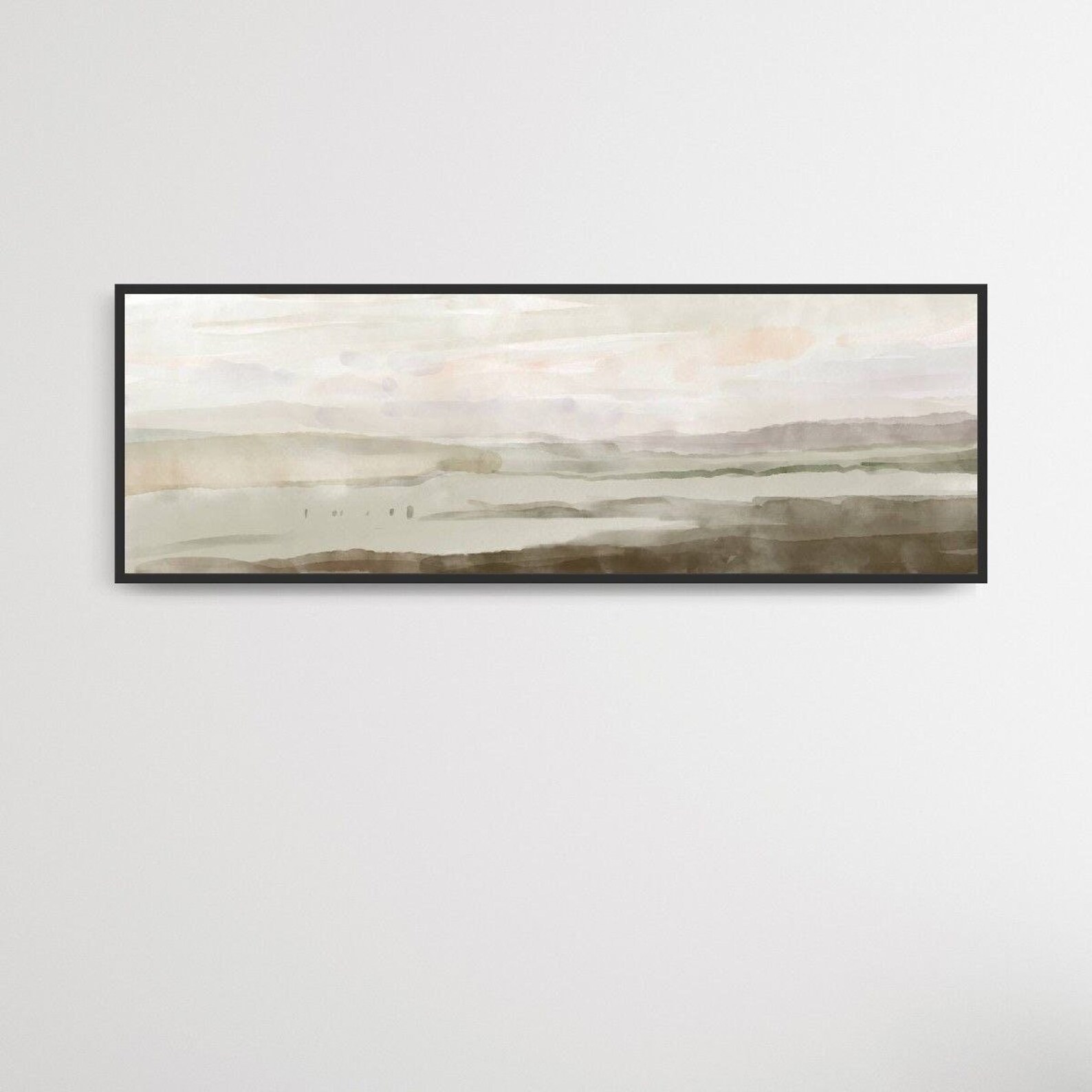 Long Landscape Painting Panoramic Art Print Watercolor Etsy