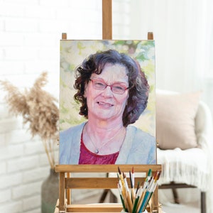 Custom memorial oil portrait on canvas, Commission oil painting from photo, Custom art, loss of mother, loss of grandma, memorial gift image 6