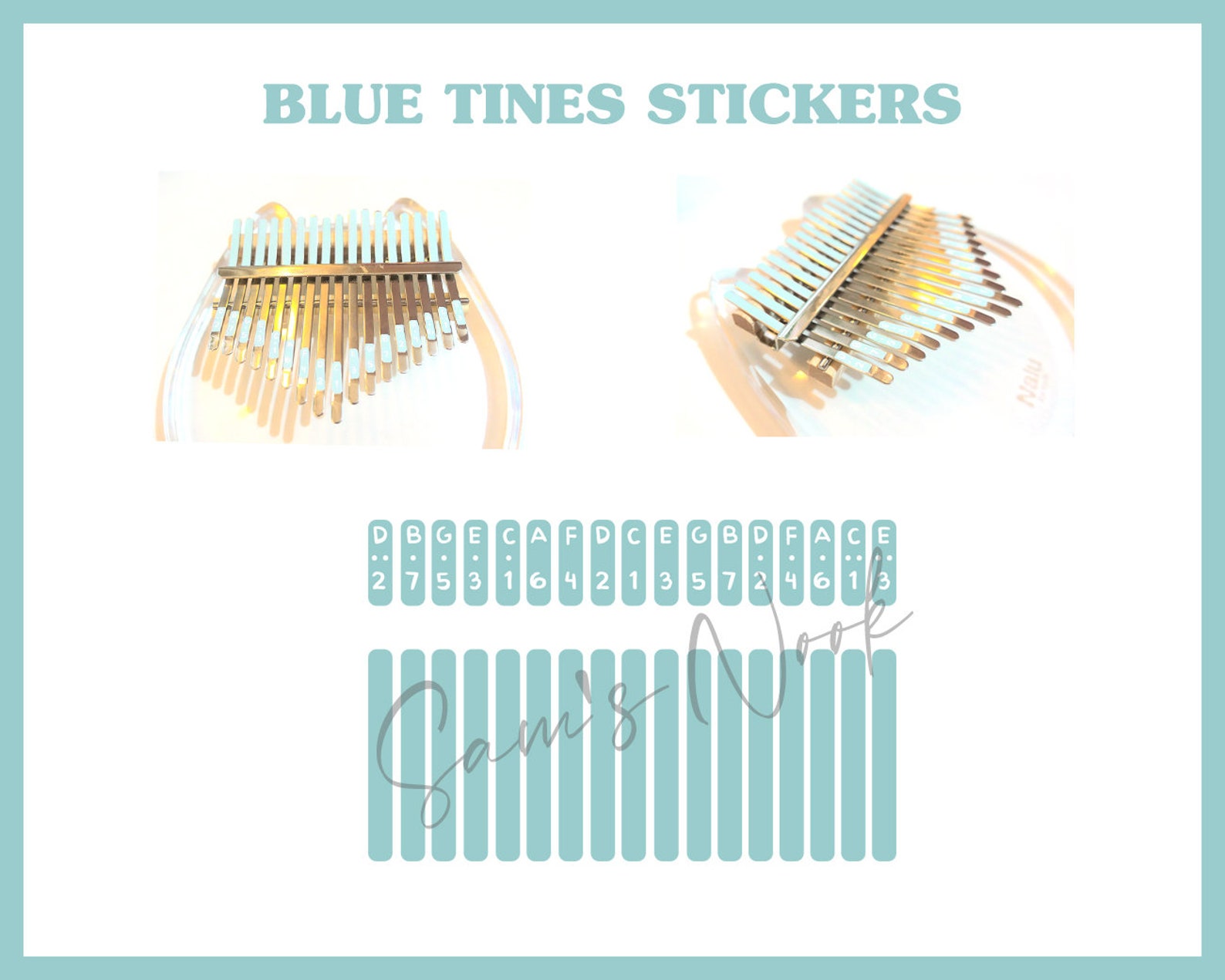 Kalimba Scale Stickers Colorful Thumb Piano Key Djibouti