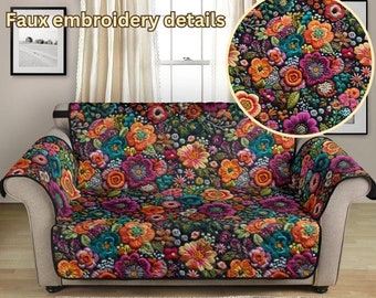 Floral Couch Cover, Couch Cover For 3 seat, Couch Cover 2 seat, Recliner Cover, Cottagecore Room Decor, Couch Cover For dogs, Bohemian Decor