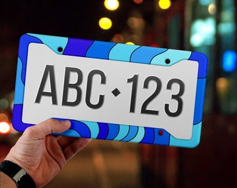 Marco De Matrícula, Marco De Matrícula, Marco De Matrícula De Coche, Cubierta De Matrícula, Accesorios De Coche Para Mujeres, Decoración De Coche, Accesorios De Coche Azul