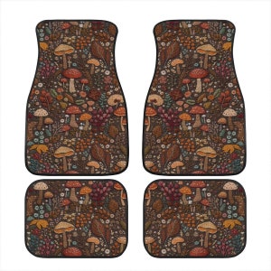 Mushroom Car Floor Mats, Car Mats Aesthetics, Car Floor Mats For Women, Floor Mats For Car, Boho Car Mats, Car Accessories For Women Boho