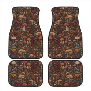 Mushroom Car Floor Mats, Car Mats Aesthetics, Car Floor Mats For Women, Floor Mats For Car, Boho Car Mats, Car Accessories For Women Boho