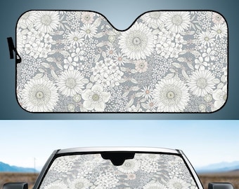 Parasol de coche, parasol de parabrisas, panel de parasol, parasol para coche, parasol de coche lindo, cubierta de parasol de coche, accesorios de coche Boho