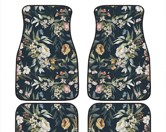 Alfombrillas de coche con flores bohemias, accesorios para mujer, alfombrillas florales, accesorios bonitos, alfombrilla bohemia, alfombrillas bonitas, alfombrilla estilo cottagecore