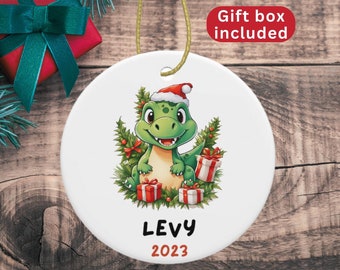 Personalized Dinosaur Ornament, Boys Stocking Fillers, Personalized Christmas Ornaments, Funny Christmas Ornament, First Christmas Ornament