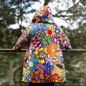 Floral Hooded Cloak, Cloak With Hood, Festival Cloak, Psychedelic Cloak, Rave Cloak, Cloak Men, Trippy Cloak, Dream Cloak, Witch Cloak
