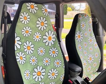 Flower Power Car Seat Covers, Retro Car Seat Covers, Retro Car Accessories, Cottagecore, Hippie Car Seat Covers, Car Accessories For Women