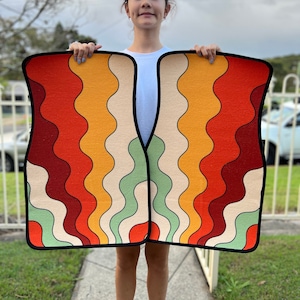 Retro sun Ray autovloermat, hippie automat, auto-accessoires voor vrouwen, stonercadeaus, retro auto-accessoires, autodecor interieur, vintage auto