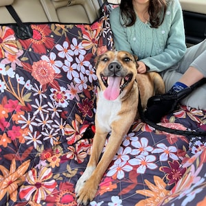 Boho Pet Seat Cover, Dog Travel Seat Protector, Floral Seat Cover For Car, Car Seat Covers, Backseat Dog Hammock, Cottagecore Car Decor