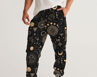 Celestial Print Joggers Hombres, Pantalones de Pista para Hombres, Ropa de Festival, Joggers de Moda, Pantalones para Hombres, Pantalones Psicodélicos, Pantalones para Hombres, Traje Rave