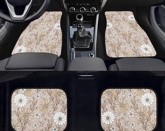 Boho Flowers Car Mats, Car Accessories For Women, Floral Car Floor Mats, Cute Car Accessories, Boho Car Mat, Cute Car Mats, Cottagecore Car