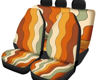 Juego completo de fundas para asientos de coche, fundas para asientos de coche retro, accesorios bohemios para coche, fundas para asientos de coche, accesorios para coche para mujer, bonita decoración para coche