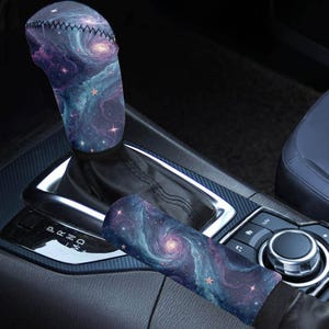 Matching Shift Knob Cover and Hand brake cover, Car Shifter Gear Cover, Car Gift for Her, Cute Car Accessories For Women, Handbrake Cover