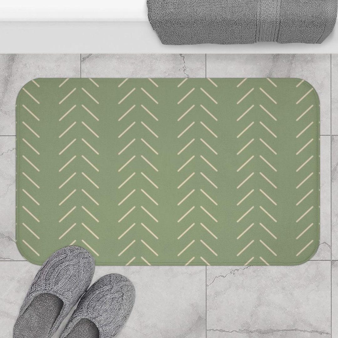 Bath Mat, Cute Bath Mat, Boho Bath Mat, Sage Green Bath Mat, Shower Mat