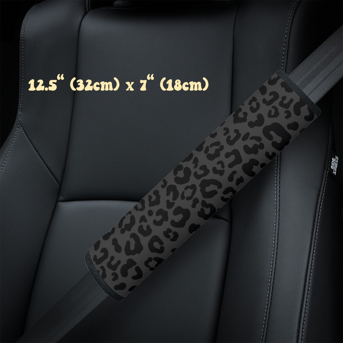 Coprivolante Auto Universale Con Stampa Leopardata + Cuscinetti Per
