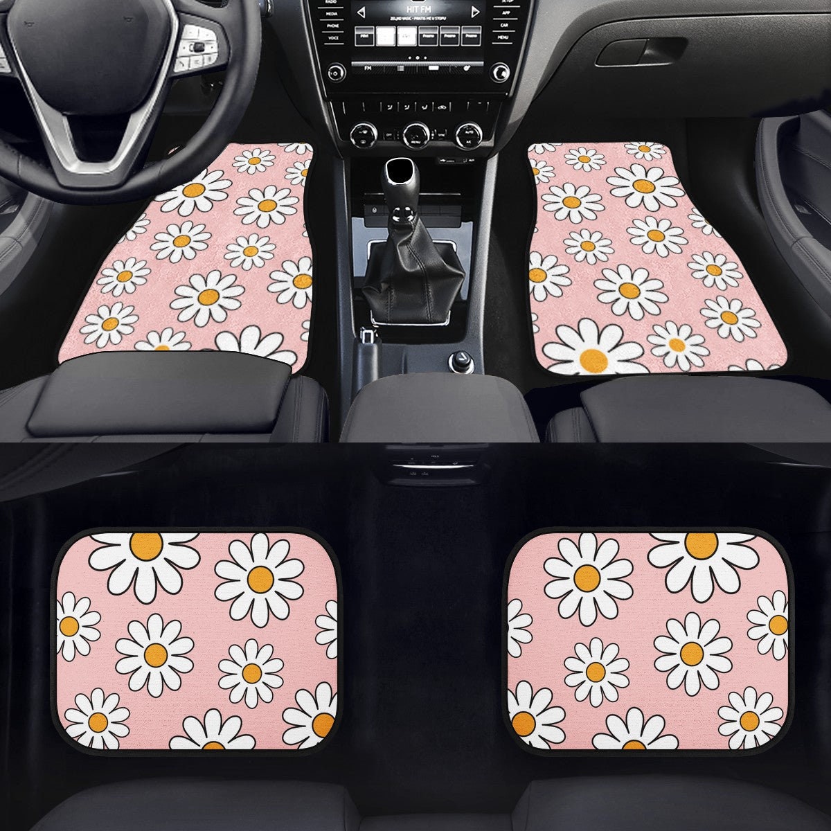 Sun and Moon Car Floor Mats, 1pc aesthetic Car Accessories for