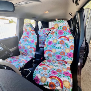 Rainbow Car seat covers for vehicle, seat covers for car full set, Blue car seat covers, Cute Car Seat Covers, Cute car accessories interior