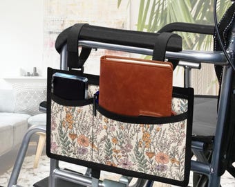 車椅子用アームレストサイド吊り下げ収納バッグ、車椅子アクセサリー、高齢者へのギフト、吊り下げポーチ、車椅子用サイドポケットキャリア