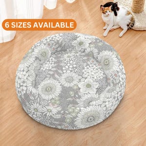 Cottagecore Dog Bed, Cute Cat Bed, Calming Cat Bed, Cottagecore Pet Accessories, Floral Small Dog Bed, Washable Pet Bedding, Donut Dog Beds