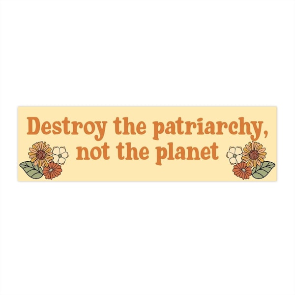 Destroy the patriarchy not the planet Sticker, Feminist Sticker, Girl Power Sticker, Bumper Stickers, Car Sticker, Car Warning Sticker