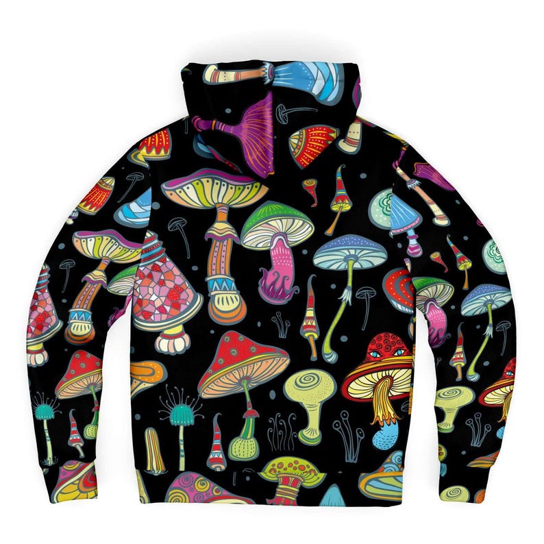 Mushroom Hoodie, Magic Mushroom Zip Hoodie, Zip Up Hoodie Women, Hoodie Men, Rave Gifts Men, Festival Outfit, Mushroom Rave Outfit, Stoner image 3