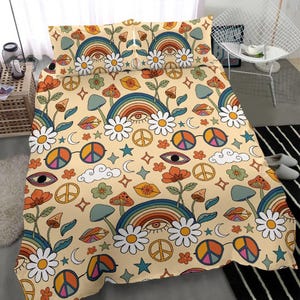 Boho Duvet Cover, Rainbow Bedding, Duvet Cover Full, Duvet Cover Queen, Duvet Cover King, Duvet Cover Twin, Bedding Set Full, Hippie Bedding