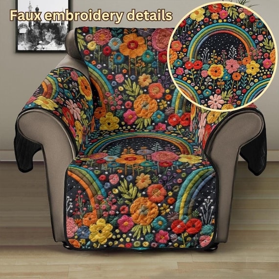 Rainbow Couch Cover, Couch Cover For 3 seat, Couch Cover 2 seat, Recliner Cover, Bohemian Home Decor, Couch Cover For dogs, Rainbow Decor